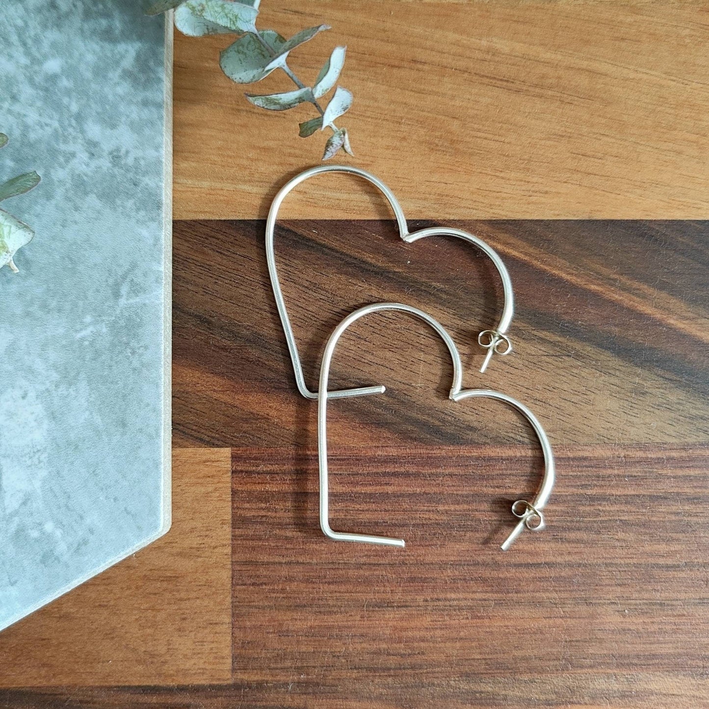 Eco Silver Heart Hoop Earrings