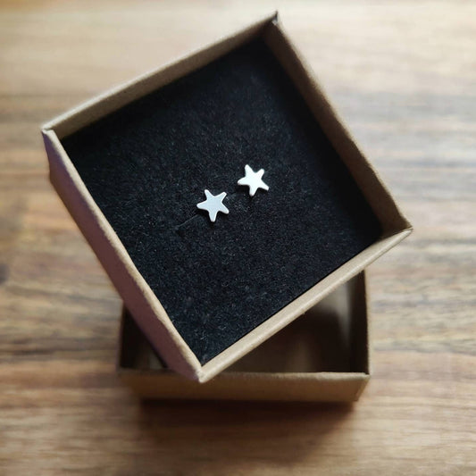Sterling Silver 925 Miniature Star Stud Earrings
