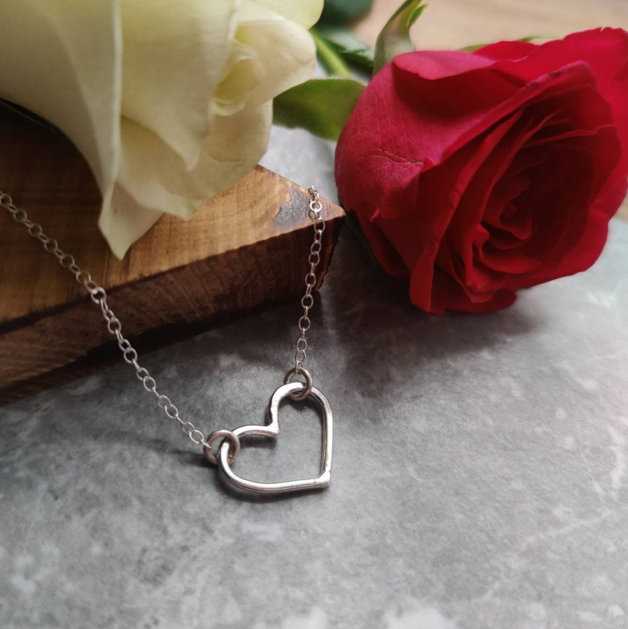Sterling Silver Heart Valentines Necklace