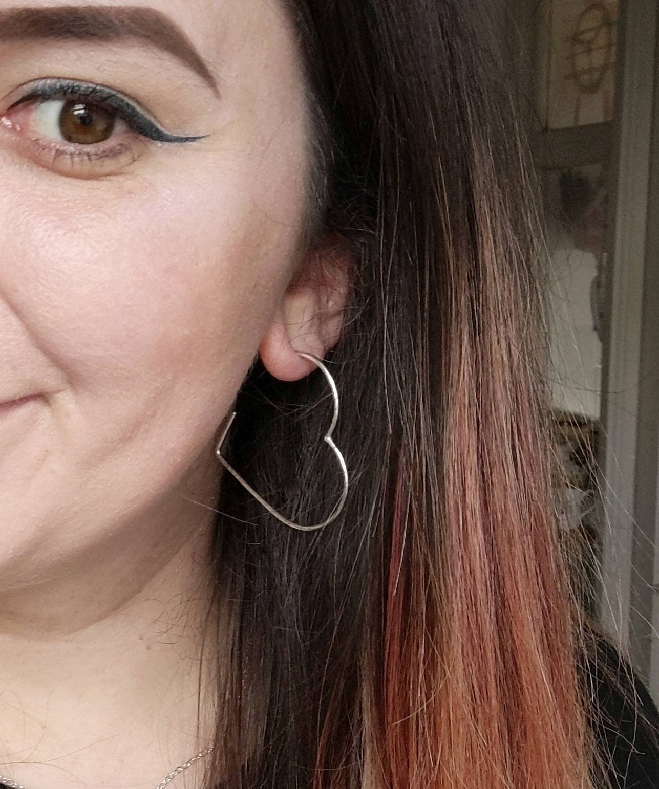 Eco Silver Heart Hoop Earrings