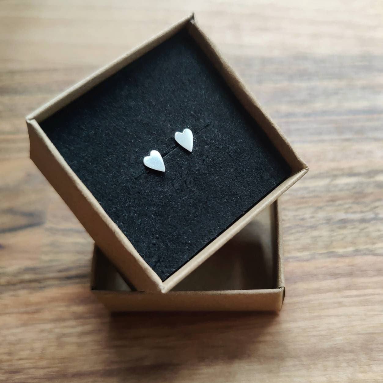 Sterling Silver Miniature Heart Stud Earrings