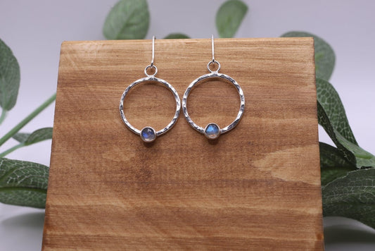 Labradorite and Eco Silver Earrings