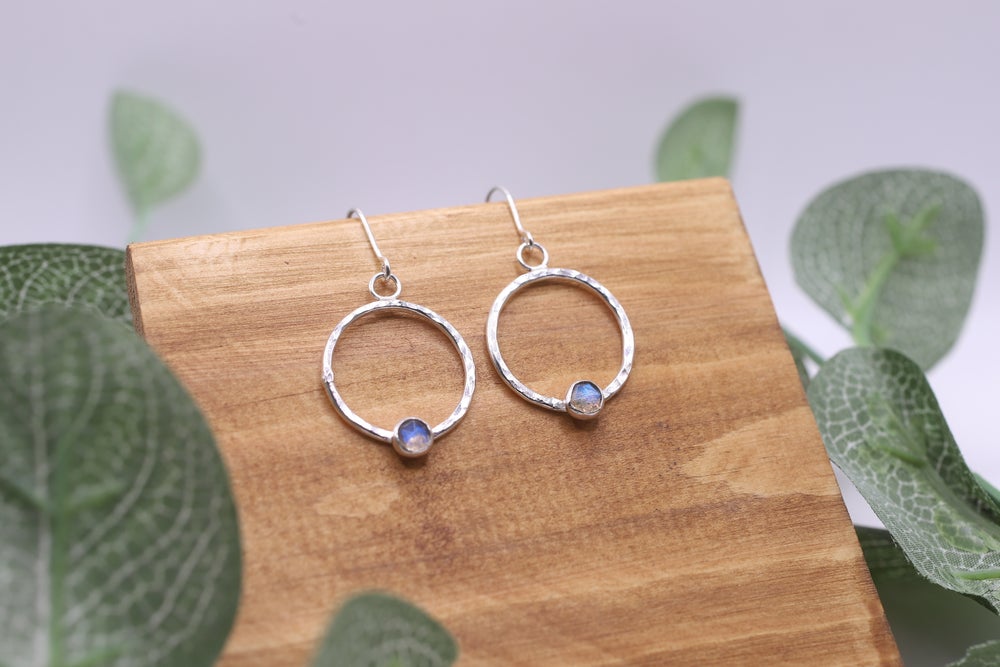 Labradorite and Eco Silver Earrings