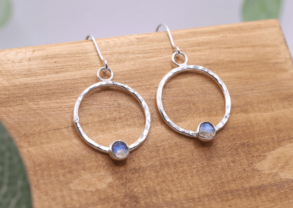 Labradorite and Eco Silver Earrings - Magnolia Studios